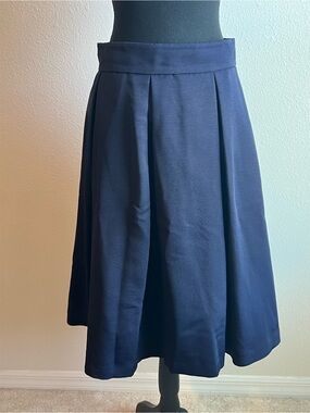 Eliza J Navy Full A-Line Full Pleated Skirt Formal or Occasional Wear